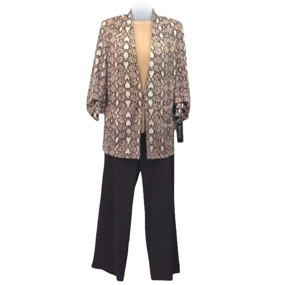 NYCC Snakeskin Graphic Print Blazer Lightweight Lined Jacket Gathered Sleeve NWT - Picture 17 of 17